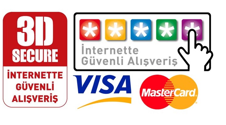 Güvenli ödeme: 3D Secure, Visa, Mastercard