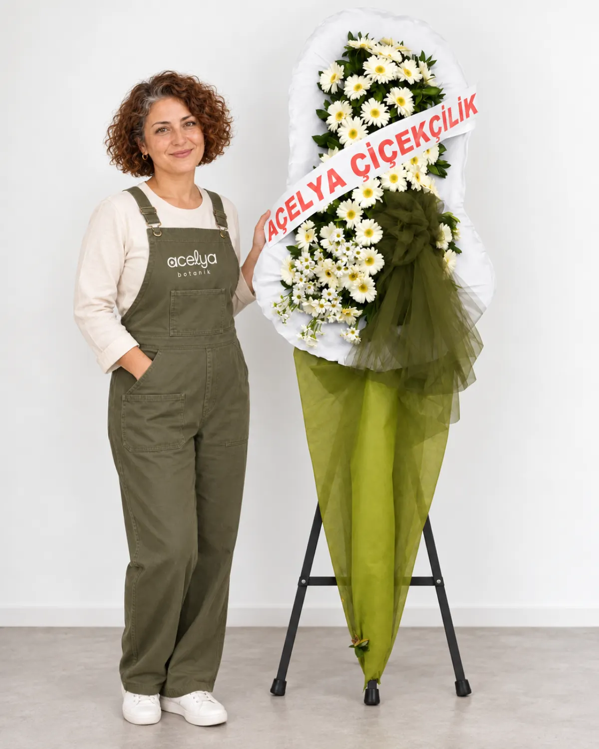 Beyaz Gerberalı Düğün&amp;Açılış İçin Çelenk 1