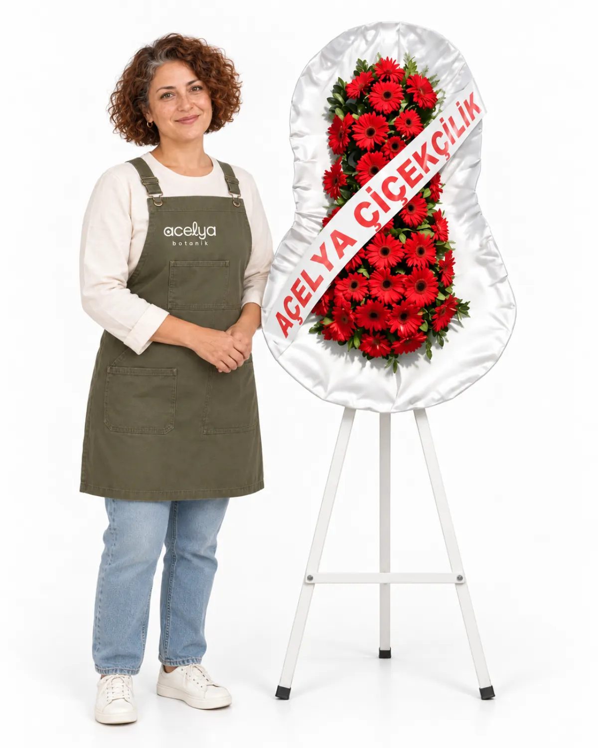 Kırmızı Gerberalı Düğün&amp;Açılış İçin Çelenk 1